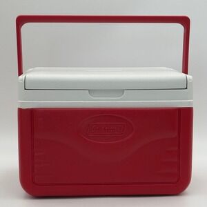 Coleman Personal Cooler Red White Model 5205 Hard Sided 8 Quart Lunch Box Box
